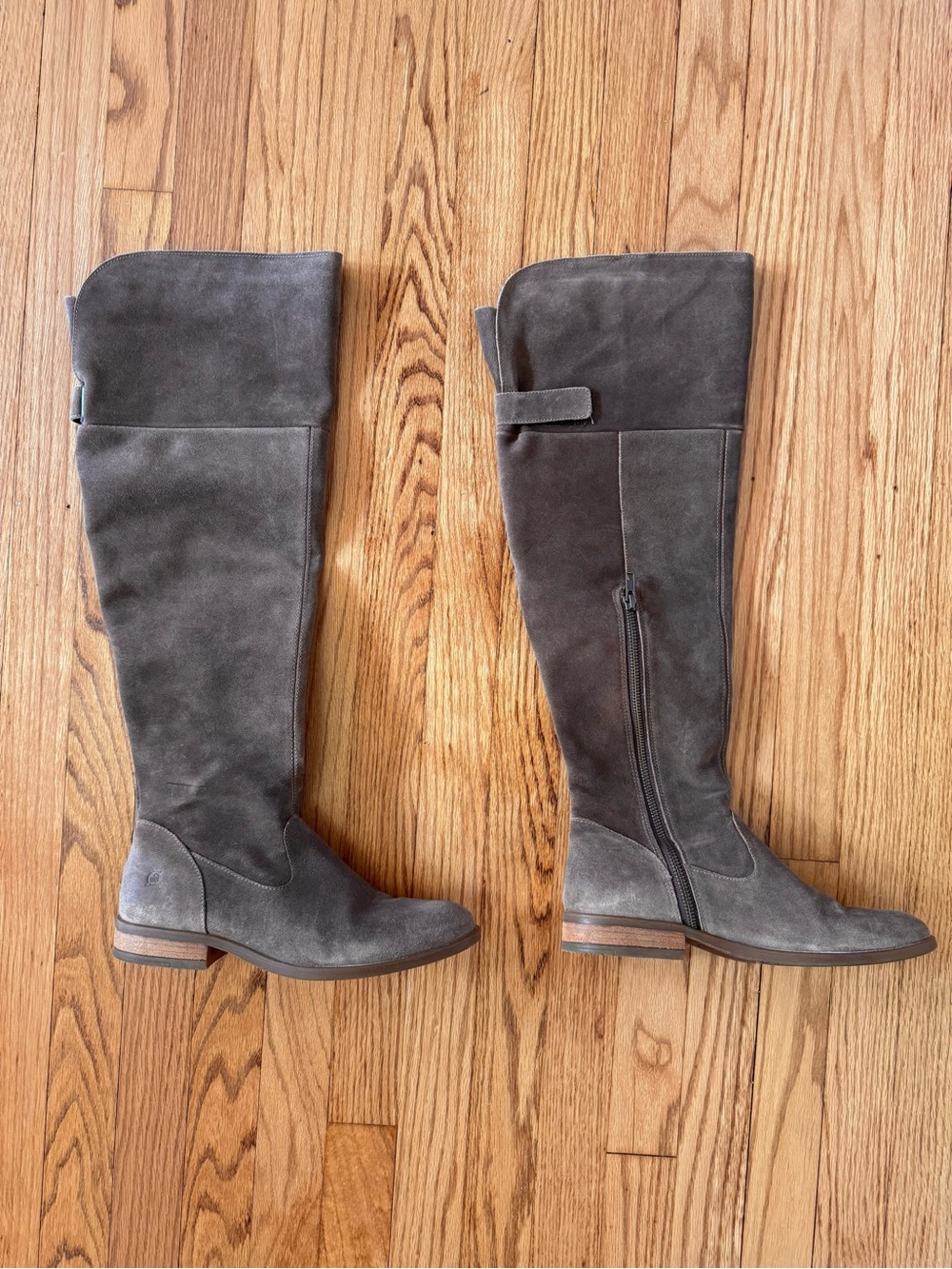 Born Over-the-Knee Suede Boots in Gray
